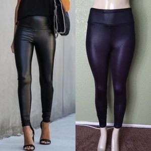 Black High rise faux leather Spanx